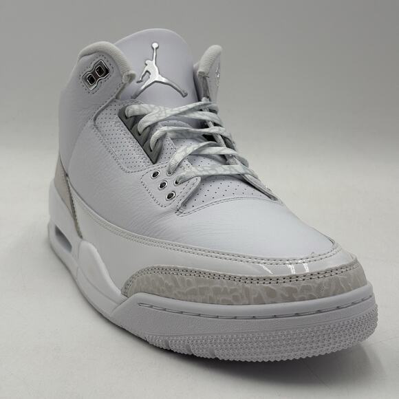 Nike Air Jordan 3 Retro White Silver Sneakers CT8532 111 Men Size 11 NEW main image 8